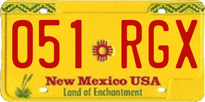NM license plate 051RGX