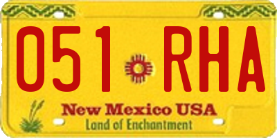 NM license plate 051RHA
