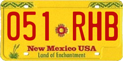 NM license plate 051RHB