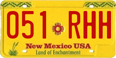 NM license plate 051RHH