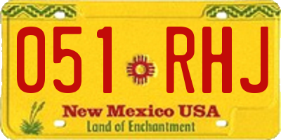 NM license plate 051RHJ
