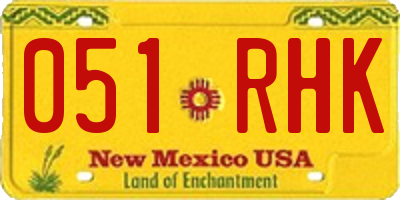 NM license plate 051RHK