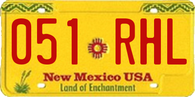 NM license plate 051RHL