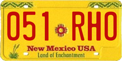 NM license plate 051RHO