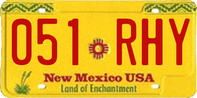 NM license plate 051RHY