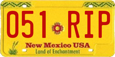 NM license plate 051RIP