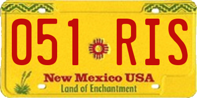NM license plate 051RIS