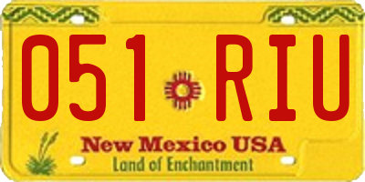 NM license plate 051RIU