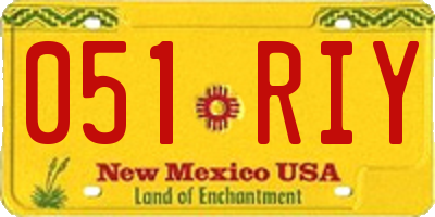 NM license plate 051RIY