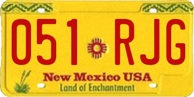 NM license plate 051RJG