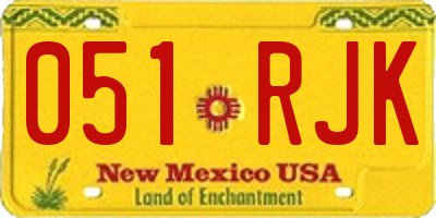 NM license plate 051RJK
