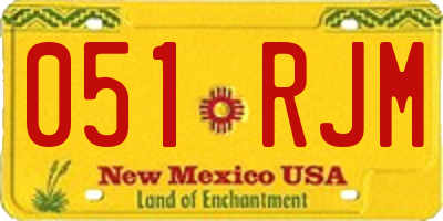 NM license plate 051RJM