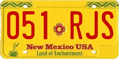 NM license plate 051RJS