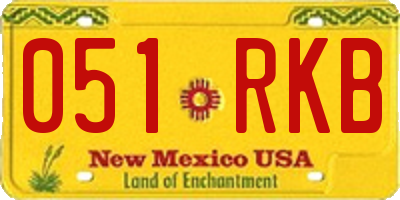 NM license plate 051RKB