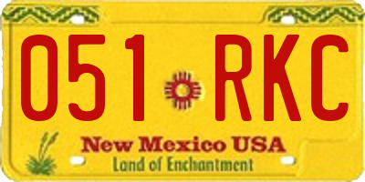 NM license plate 051RKC