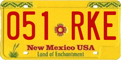NM license plate 051RKE