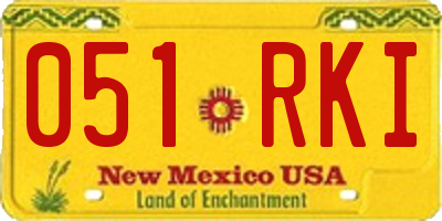 NM license plate 051RKI