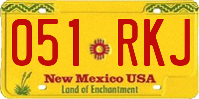 NM license plate 051RKJ