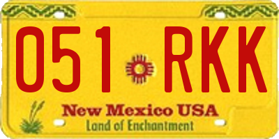 NM license plate 051RKK