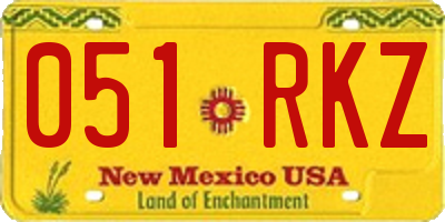 NM license plate 051RKZ