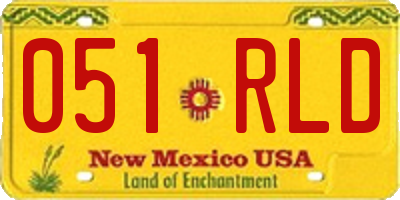 NM license plate 051RLD
