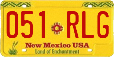 NM license plate 051RLG