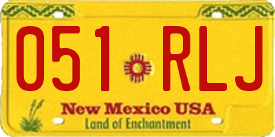 NM license plate 051RLJ