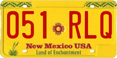 NM license plate 051RLQ