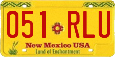 NM license plate 051RLU
