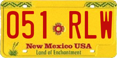 NM license plate 051RLW