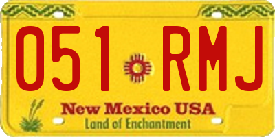 NM license plate 051RMJ