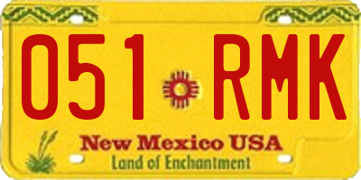 NM license plate 051RMK