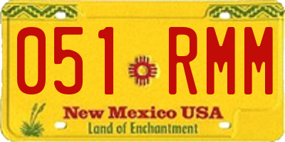 NM license plate 051RMM