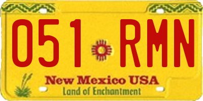 NM license plate 051RMN