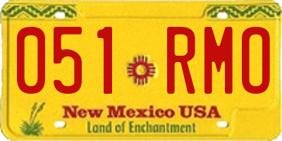 NM license plate 051RMO