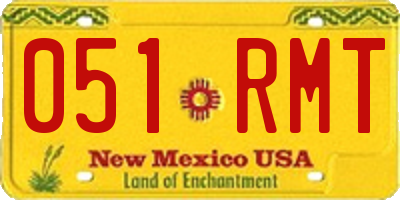 NM license plate 051RMT