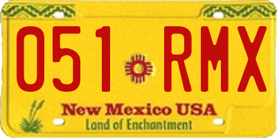 NM license plate 051RMX