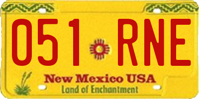 NM license plate 051RNE