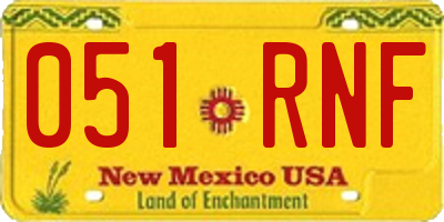 NM license plate 051RNF
