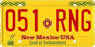 NM license plate 051RNG