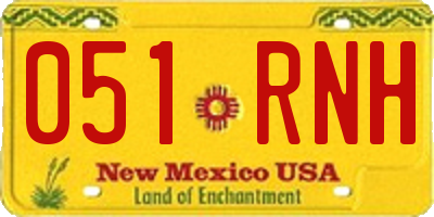 NM license plate 051RNH