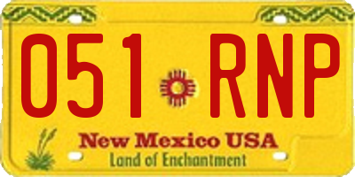 NM license plate 051RNP