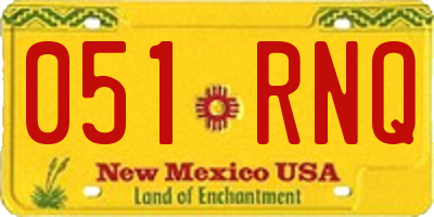 NM license plate 051RNQ