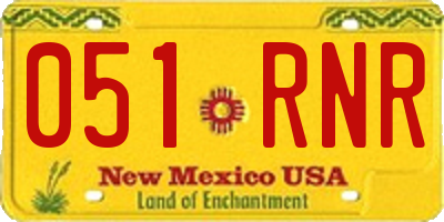 NM license plate 051RNR