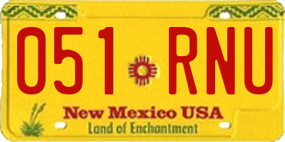 NM license plate 051RNU