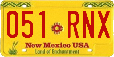 NM license plate 051RNX