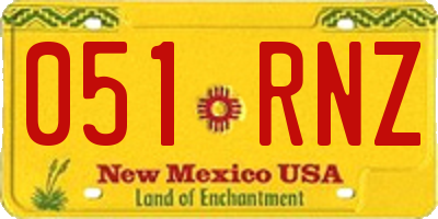 NM license plate 051RNZ