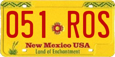 NM license plate 051ROS