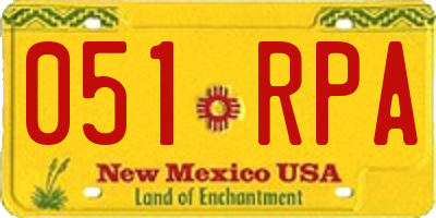NM license plate 051RPA