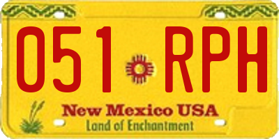 NM license plate 051RPH